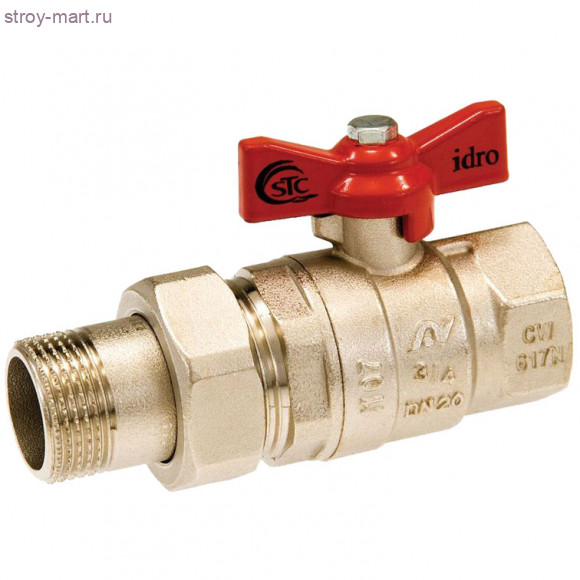 Кран шаровой латунь Idro 1508 Ду 20 ВР/американка бабочка STC 1508 - 4606034045947 Кран шаровой латунь Idro 1508 Ду 20 ВР/американка бабочка STC 1508 - 4606034045947