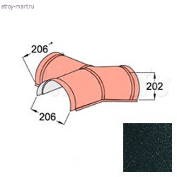 Y-образный элемент полукруглого конька начальный Decra Classic/Roman Черный бриллиант - С-000113310 Y-образный элемент полукруглого конька начальный Decra Classic/Roman Черный бриллиант - С-000113310