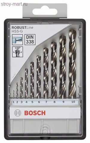 10 СВЕРЛ HSS-G. ЗАТОЧКА 135. ROBUST LINE - 2607010535