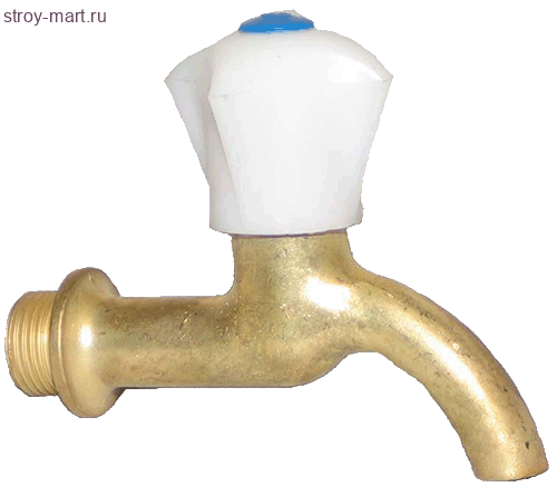 Кран водоразборный настенный муфтовый латунный КрН-15 Кран водоразборный настенный муфтовый латунный КрН-15