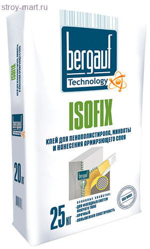 Клей для систем теплоизоляции Bergauf Isofix Winter, (25 кг) 56 шт/под - С-000102514 Клей для систем теплоизоляции Bergauf Isofix Winter, (25 кг) 56 шт/под - С-000102514
