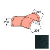 Y-образный элемент полукруглого конька конечный Decra Classic/Roman Черный бриллиант - С-000113311