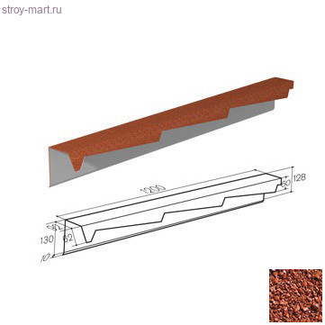 Фронтонная планка резная (правая) Gerard (Spanish red 231), L=1,2м - С-000115723 Фронтонная планка резная (правая) Gerard (Spanish red 231), L=1,2м - С-000115723