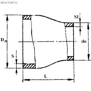 Переход сталь Дн 325х273 ГОСТ 17378-2001 - 027-1204 Переход сталь Дн 325х273 ГОСТ 17378-2001 - 027-1204