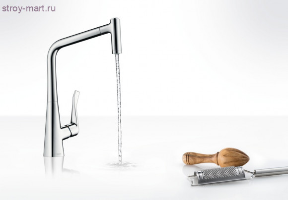 Смеситель для кухни однорычажный, с выдвижным душем, ?? Metris 14820000 Смеситель для кухни однорычажный, с выдвижным душем, ?? Metris 14820000