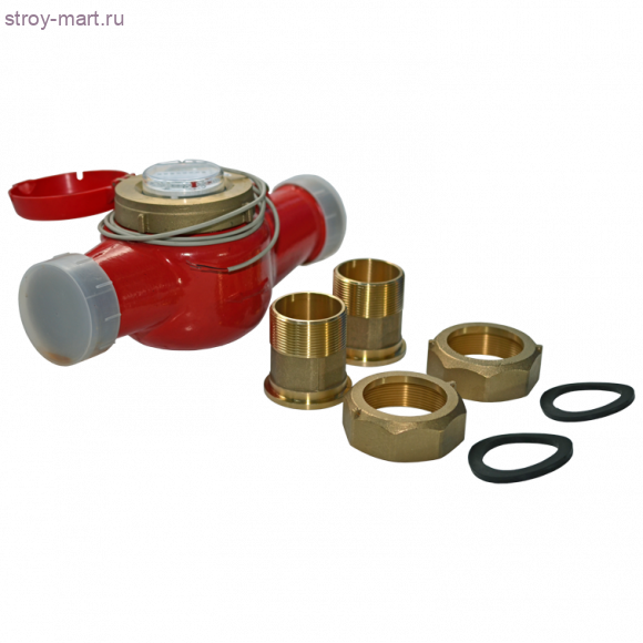 Счётчик х/в и г/в крыльчатый многоструйный импульсный ВСКМ 90 ДГ Атлант Ду 40 Ру10 120С резьба в комплекте ПК Прибор - 030-0343