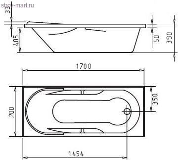 Ванна акриловая 'Ангара' 1700х700мм WECOST (Россия) без комплекта Ванна акриловая 'Ангара' 1700х700мм WECOST (Россия) без комплекта