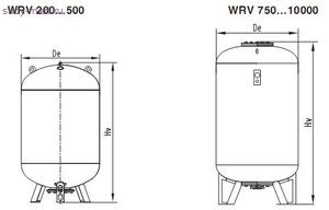 Бак мембранный WRV для отопления 150 л 5 атм Wester 0-14-0270 Бак мембранный WRV для отопления 150 л 5 атм Wester 0-14-0270