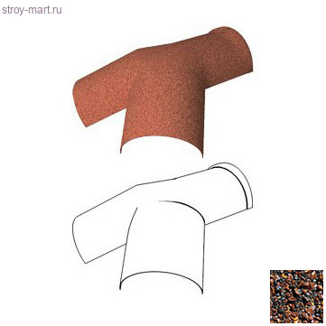 Тройной Y-образный конек 190 (уклон кровли от 30 до 45 град., пластик) Gerard (Chestnut 121) - С-000113687 Тройной Y-образный конек 190 (уклон кровли от 30 до 45 град., пластик) Gerard (Chestnut 121) - С-000113687