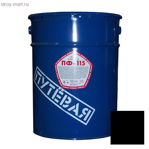 Эмаль ПФ-115 «Путевая» черная 20 кг. / Ярославль - С-000085503 Эмаль ПФ-115 «Путевая» черная 20 кг. / Ярославль - С-000085503