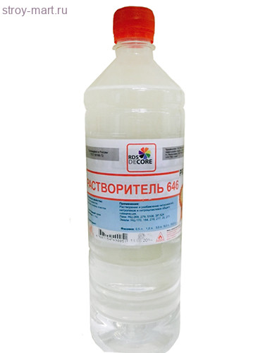 Растворитель 646 «RDS Decor» (ГОСТ) 5л. (6 шт/уп.) - С-000082114 Растворитель 646 «RDS Decor» (ГОСТ) 5л. (6 шт/уп.) - С-000082114