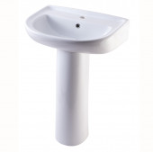 Умывальник Лира белый с пьедесталом 1 отверстие 2 величины б/комплекта Кировская Керамика - 023-1404 Умывальник Лира белый с пьедесталом 1 отверстие 2 величины б/комплекта Кировская Керамика - 023-1404