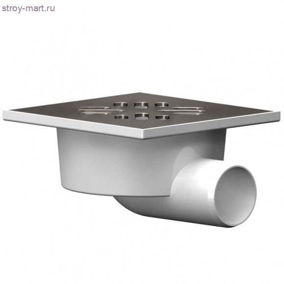 Трап горизонт PP Ду 110 150х150 решетка нерж сталь Татполимер -4606034170229