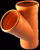 Тройник канализационный - коричневый НПВХ Дн160x110 45гр. Тройник канализационный - коричневый НПВХ Дн160x110 45гр.