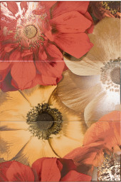 Mural Mykonos 3P. Rojo Панно ( из 3 плиток) 50х75