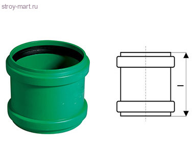 Муфта PP-H зел ремонтн Дн 110 Ostendorf 778300 Муфта PP-H зел ремонтн Дн 110 Ostendorf 778300