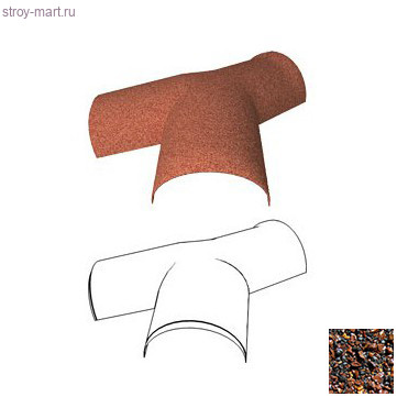 Тройной Y-образный конек 190 (уклон кровли от 15 до 30 град., пластик) Gerard (Chestnut 121) - С-000113686