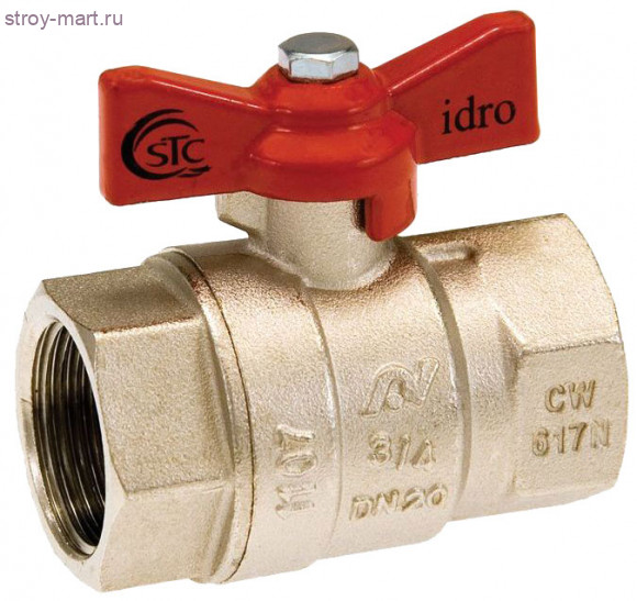 Кран шаровой латунь Idro 1502 Ду 20 ВР/ВР полный проход бабочка STC 1502 - 4606034045817 Кран шаровой латунь Idro 1502 Ду 20 ВР/ВР полный проход бабочка STC 1502 - 4606034045817
