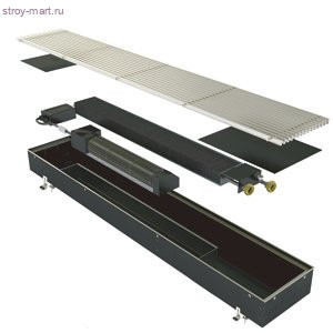 Конвектор внутрипольный с естественной конвекцией EKN 710 Вт 190х120х1800 с решёткой из алюминия роликовая ELSEN EKN.190.120.1800