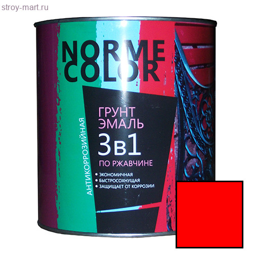 Грунт-эмаль 3 в 1 «Norme Color» красная 2,7л. (6 шт/уп) - С-000112073 Грунт-эмаль 3 в 1 «Norme Color» красная 2,7л. (6 шт/уп) - С-000112073