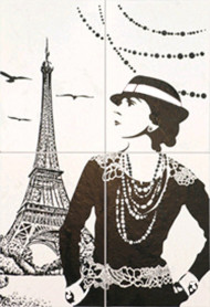 Коко Шанель ПН78 Панно (черное) 49,8х72,8