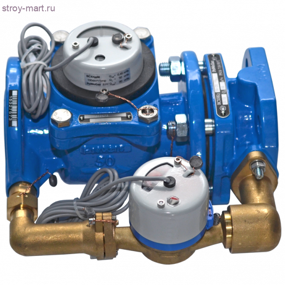 Счётчик х/в комбинированный импульсный ВСХНКд Ду 150/40 Ру16 T50С фл Тепловодомер - 030-0397