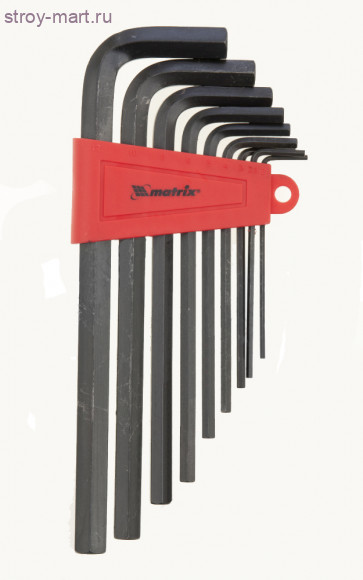 Ключи имбусовые «Matrix», HEX, 2,0–12 мм, CrV, 9 шт., оксидированные, удлиненные / 11227 - С-000119802 Ключи имбусовые «Matrix», HEX, 2,0–12 мм, CrV, 9 шт., оксидированные, удлиненные / 11227 - С-000119802