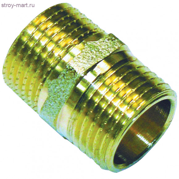 Ниппель латунь никель Ду 40 НР Faro STC 5726 - 4606034023703 Ниппель латунь никель Ду 40 НР Faro STC 5726 - 4606034023703