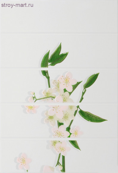 Мидори 7МИ025 Декор на белом розовый 24,9х36,4 Мидори 7МИ025 Декор на белом розовый 24,9х36,4