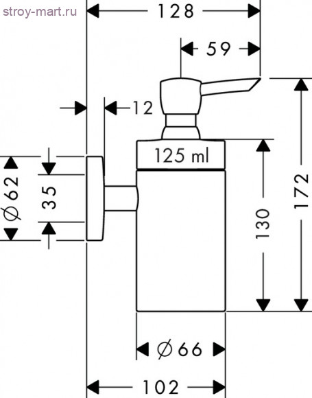 Диспенсер для жидкого мыла 40514000 Диспенсер для жидкого мыла 40514000