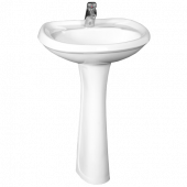 Умывальник Воротынский белый с пьедесталом 1 отверстие 2 величины б/комплекта Santeri - 4606034156506 Умывальник Воротынский белый с пьедесталом 1 отверстие 2 величины б/комплекта Santeri - 4606034156506