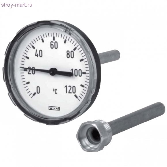 Термометр биметаллический L=40 Дк63 осевой G1/2B 120C А50.20 Wika 12012891 Термометр биметаллический L=40 Дк63 осевой G1/2B 120C А50.20 Wika 12012891