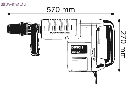 Отбойный молоток с патроном SDS-max Bosch GSH 11 E Professional - 611316708 Отбойный молоток с патроном SDS-max Bosch GSH 11 E Professional - 611316708