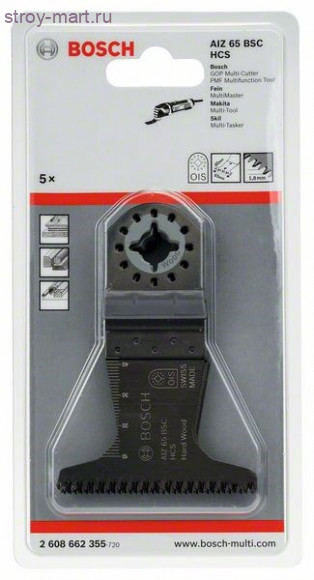 5 ПОГРУЖ ПИЛЬНОЕ ПОЛОТНО AIZ 65 BSC HCS HARD WOOD - 2608662355 5 ПОГРУЖ ПИЛЬНОЕ ПОЛОТНО AIZ 65 BSC HCS HARD WOOD - 2608662355