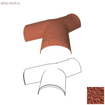 Тройной Y-образный конек 190 (уклон кровли от 15 до 30 град., пластик) Gerard (Spanish red 231) - С-000115719 Тройной Y-образный конек 190 (уклон кровли от 15 до 30 град., пластик) Gerard (Spanish red 231) - С-000115719