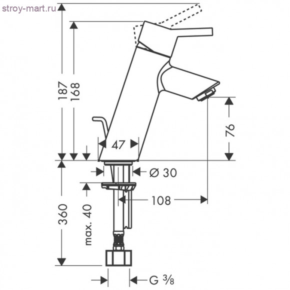 Смеситель для раковины, однорычажный, со сливным гарнитуром Talis 32040000 Смеситель для раковины, однорычажный, со сливным гарнитуром Talis 32040000
