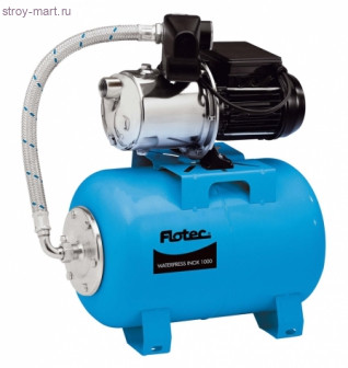 Насосная станция с горизонтальным расширительным баком на 24 л WATERPRESS INOX 1000 Насосная станция с горизонтальным расширительным баком на 24 л WATERPRESS INOX 1000