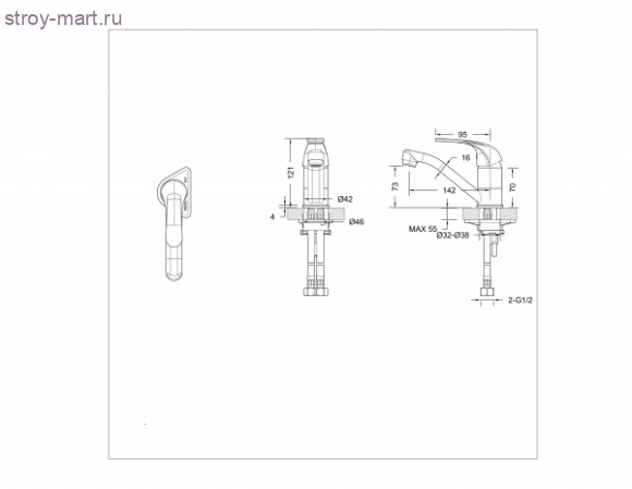 Смеситель универсальный для кухни и умывальника - F1233188CP-RUS Смеситель универсальный для кухни и умывальника - F1233188CP-RUS
