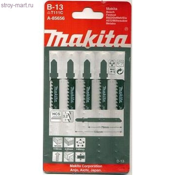 Пилки д\лобзика 5шт,B-13,HCS,105\3.2мм,рез-65мм(T111S) - A-85656 Пилки д\лобзика 5шт,B-13,HCS,105\3.2мм,рез-65мм(T111S) - A-85656