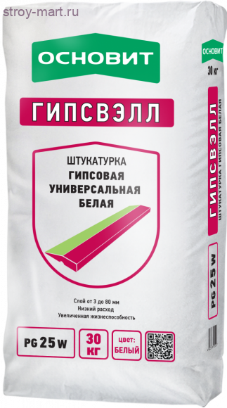 ОСНОВИТ ГИПСВЭЛЛ БЕЛАЯ Т-25 30 kg ОСНОВИТ ГИПСВЭЛЛ БЕЛАЯ Т-25 30 kg