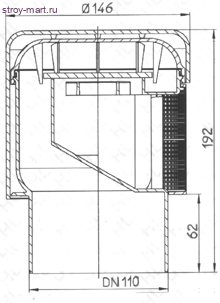 Клапан воздушный канализационный Д50х75х110 для невентилируемых канализационных стояков HL 900N Клапан воздушный канализационный Д50х75х110 для невентилируемых канализационных стояков HL 900N