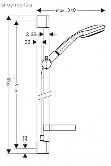 Душевой набор Croma 100 Multi/Unica’C 0,90 м, ?’ Croma 100 27774000