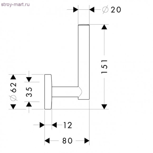 Держатель для запасного рулона туалетной бумаги 40517000 Держатель для запасного рулона туалетной бумаги 40517000
