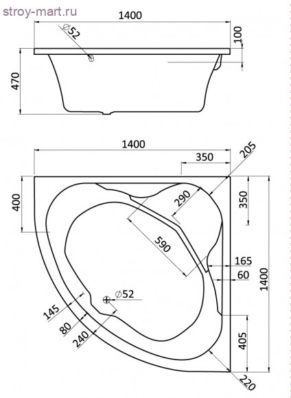 Ванна акрил Карибы 1400х1400х600 мм симметричные с гидромассажем белый Santek 1.WH11.2.402 Ванна акрил Карибы 1400х1400х600 мм симметричные с гидромассажем белый Santek 1.WH11.2.402