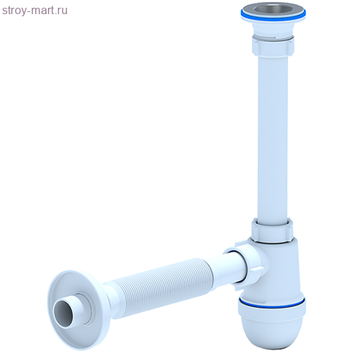 Сифон для умывальника/мойки бутылочный 1/4х32/32 нерж/сетка АНИ Пласт B1005
