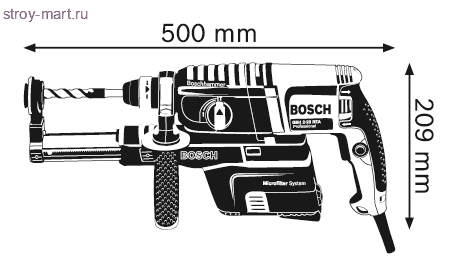 Перфоратор с пылеудалением, с патроном SDS-plus Bosch GBH 2-23 REA Professional - 611250500 Перфоратор с пылеудалением, с патроном SDS-plus Bosch GBH 2-23 REA Professional - 611250500