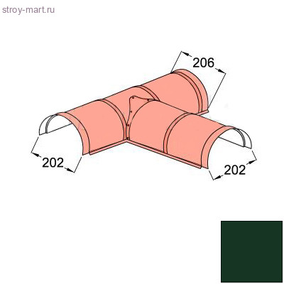Конек полукруглый Т-образный Decra Classic/Roman Хвойный лес - С-000113333 Конек полукруглый Т-образный Decra Classic/Roman Хвойный лес - С-000113333