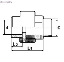 Муфта PP-R комбинированн разъемная белый Дн 25x3/4 НР Firat - 4606034005637 Муфта PP-R комбинированн разъемная белый Дн 25x3/4 НР Firat - 4606034005637
