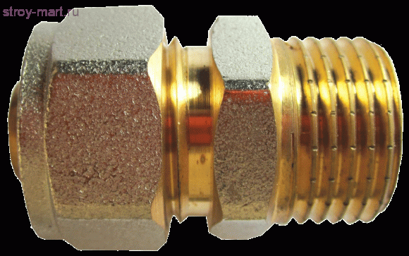 Муфта МП латунь Faro Дн 16х1/2 НР обжим STC 6400 никель - 4606034039861
