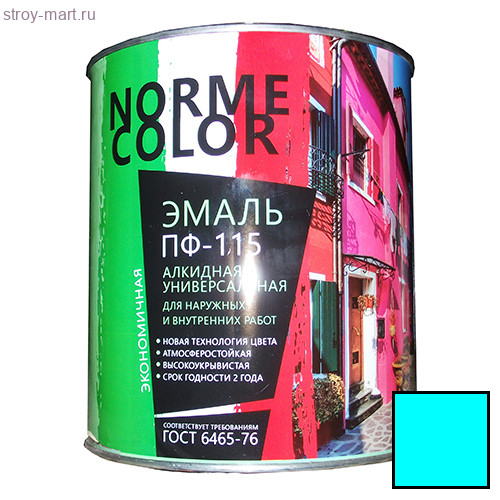 Эмаль ПФ-115 голубая «Norme Color» (ГОСТ 6465-76) 2,7 кг. (6 шт/уп.) - С-000100241 Эмаль ПФ-115 голубая «Norme Color» (ГОСТ 6465-76) 2,7 кг. (6 шт/уп.) - С-000100241